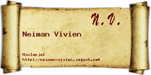 Neiman Vivien névjegykártya